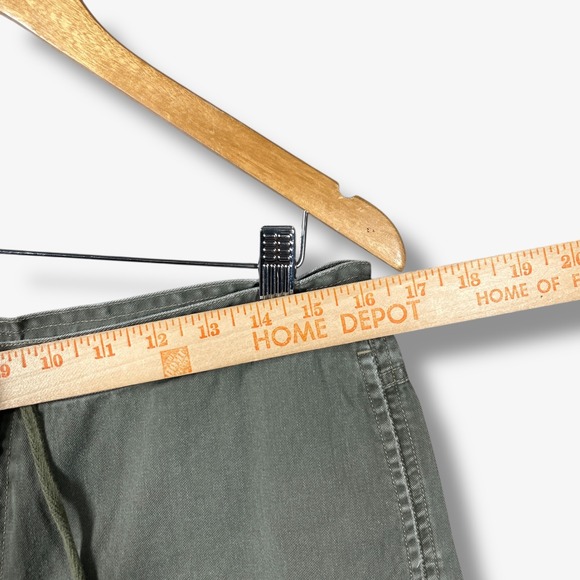 Abercrombie & Fitch Shorts Mens M Olive Green Cotton Drawstring Casual Military - Picture 5 of 7